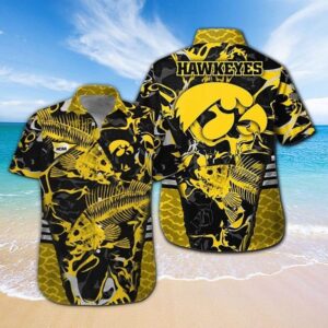 Iowa Hawkeyes Fishbone Design Hawaiian Shirt