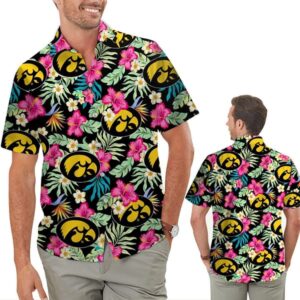 Iowa Hawkeyes Floral Aloha Hawaiian Shirt