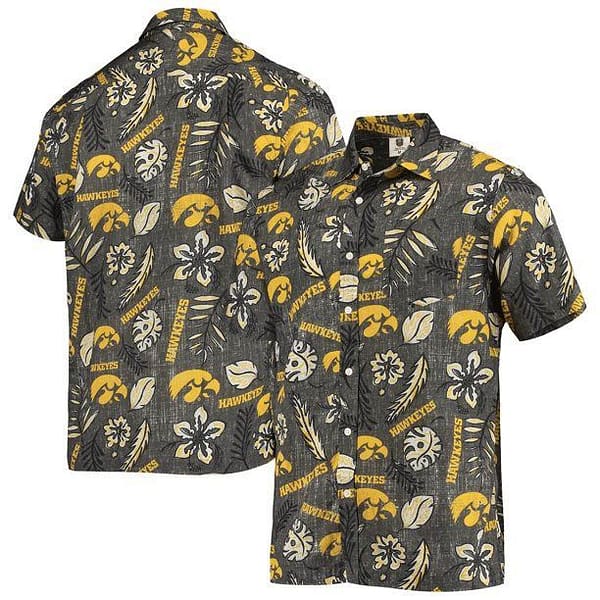 Iowa Hawkeyes Logo Brown Hawaiian Shirt Iowa Hawkeyes Logo Brown Hawaiian Shirt
