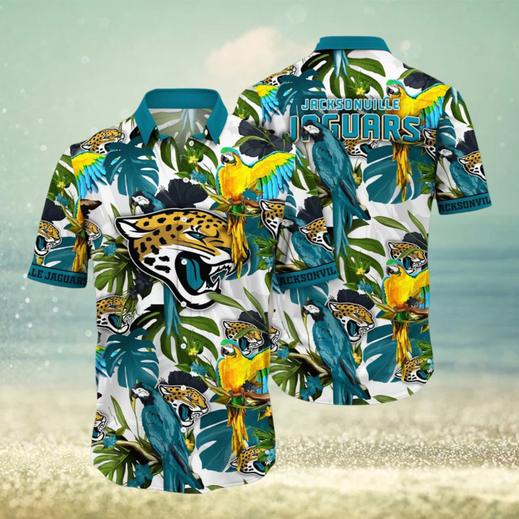 Jacksonville Jaguars Flower Colorful Hawaiian Shirt Jacksonville Jaguars Flower Colorful Hawaiian Shirt