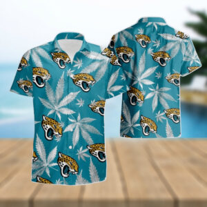 Jacksonville Jaguars Weed Teal Hawaiian Shirt