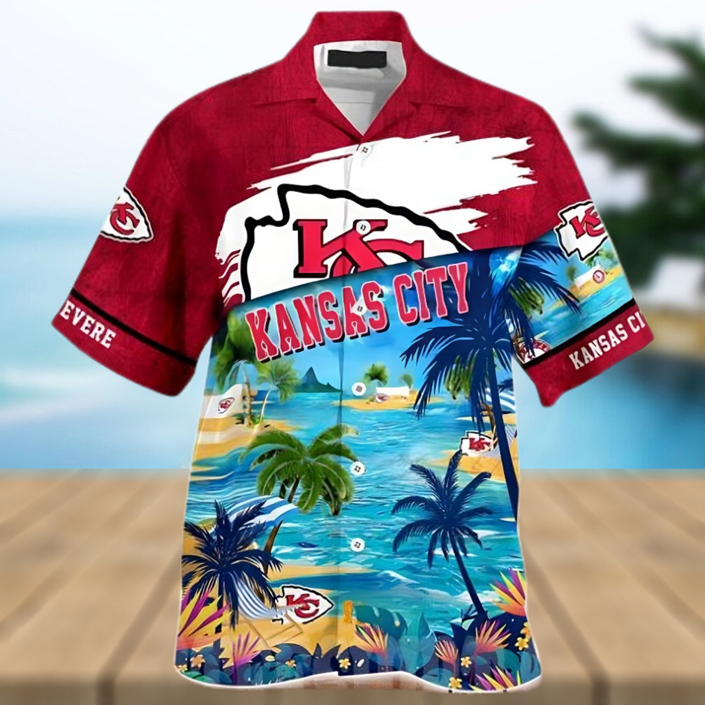 Kansas City Chiefs Beach Aloha Hawaiian Shirt Kansas City Chiefs Beach Aloha Hawaiian Shirt