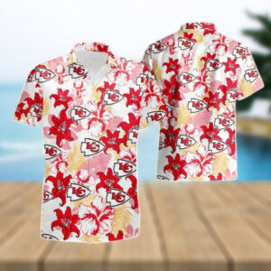 Kansas City Chiefs Flower Pattern Hawaiian Shirt