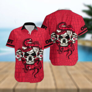 Kansas City Chiefs Snake And Skull Octopus Hawaiian Shirt