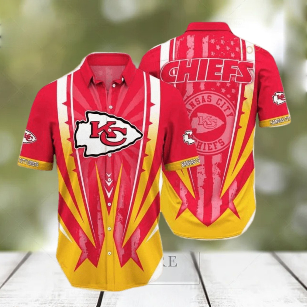 Kansas City Chiefs US Flag Aloha Hawaiian Shirt Kansas City Chiefs US Flag Aloha Hawaiian Shirt