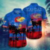 Kansas Jayhawks Black Palm Hawaiian Shirt