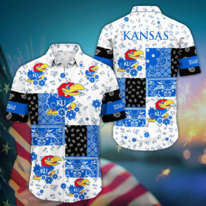 Kansas Jayhawks Mini Blossom Hawaiian Shirt