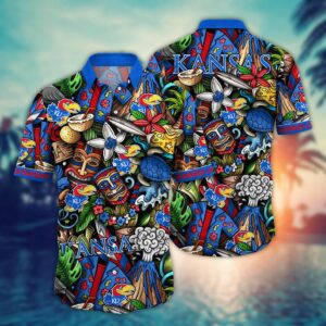 Kansas Jayhawks Tiki Aloha Hawaiian Shirt