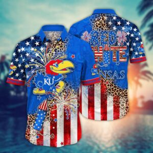 Kansas Jayhawks US Flag Independence Day Hawaiian Shirt