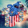 Kansas Jayhawks US Flag Palm Hawaiian Shirt