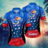 Kansas Jayhawks US Flag Pattern 4th Of July Hawaiian Shirt