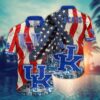 Kentucky Wildcats America Flag Pattern 4th Of July Hawaiian Shirt