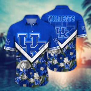 Kentucky Wildcats Botanical Flowers Hawaiian Shirt