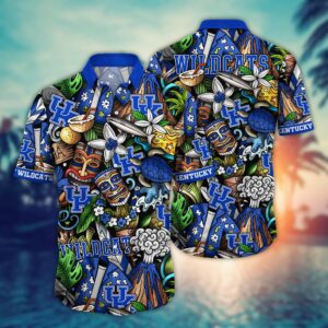 Kentucky Wildcats Tiki Pattern Hawaiian Shirt