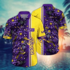 LSU Tigers Botanical Hawaiian Shirt