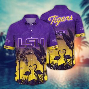 LSU Tigers Flamingo Couple Hawaiian Shirt