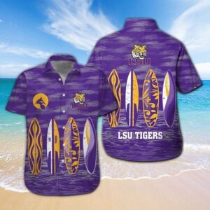 LSU Tigers Surfboard Hawaiian Shirt