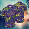 LSU Tigers Tropical Floral Leafs Hawaiian Shirt