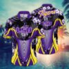 LSU Tigers Tropical Leaf Armor Design Hawaiian Shirt