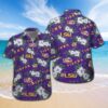 LSU Tigers White Tropical Leaf Hawaiian Shirt