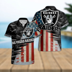Las Vegas Raiders American Flag Logo Hawaiian Shirt