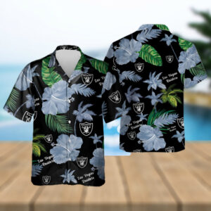 Las Vegas Raiders Color Hibiscus Hawaiian Shirt