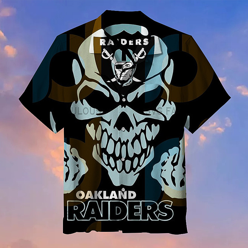 Las Vegas Raiders Full 3d Skull Hawaiian Shirt Las Vegas Raiders Full 3d Skull Hawaiian Shirt