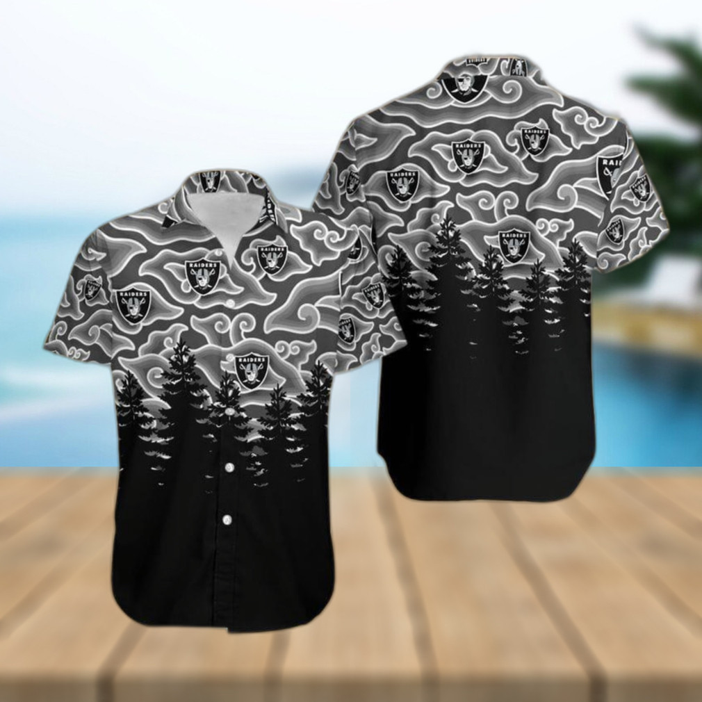 Las Vegas Raiders Ninja Cloud Black Forest Hawaiian Shirt Las Vegas Raiders Ninja Cloud Black Forest Hawaiian Shirt