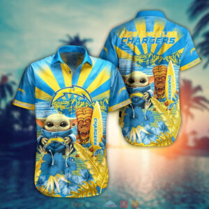 Los Angeles Chargers Baby Yoda Hawaiian Shirt