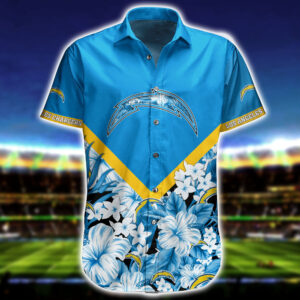 Los Angeles Chargers Short Floral Hawaiian Shirt