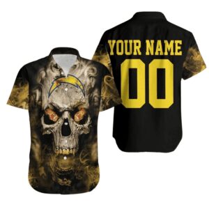 Los Angeles Chargers Skull Custom Hawaiian Shirt