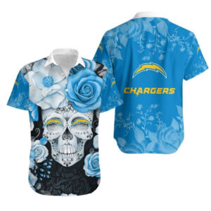 Los Angeles Chargers Skull NFL Hawaiian Shirt