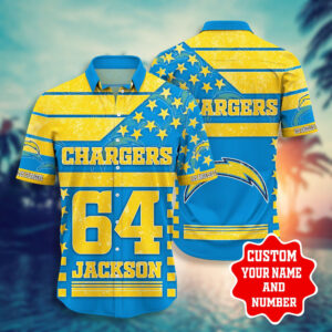 Los Angeles Chargers Star Custom Hawaiian Shirt