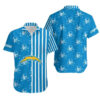 Los Angeles Chargers Stripes And Skull Hawaiian Shirt