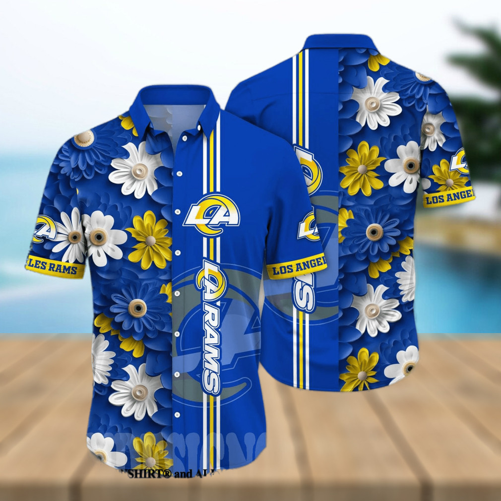 Los Angeles Rams Flower Unisex Full Printing Hawaiian Shirt Los Angeles Rams Flower Unisex Full Printing Hawaiian Shirt