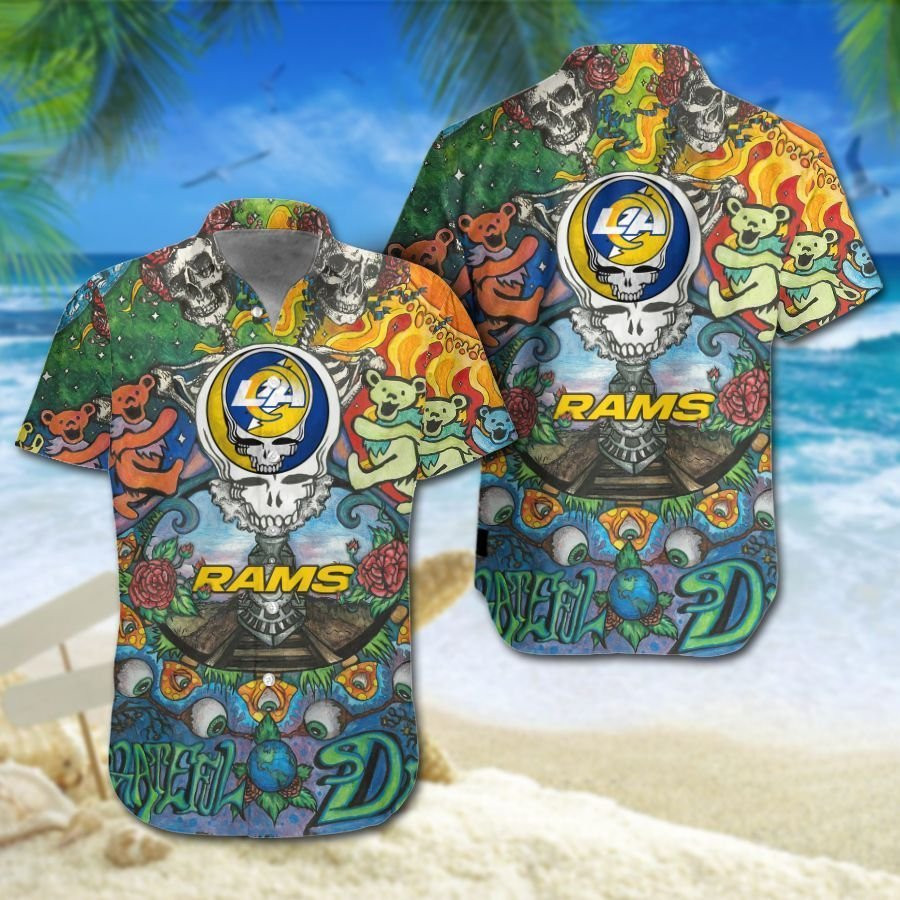 Los Angeles Rams NFL Grateful Dead Hawaiian Shirt V1 Los Angeles Rams NFL Grateful Dead Hawaiian Shirt V1
