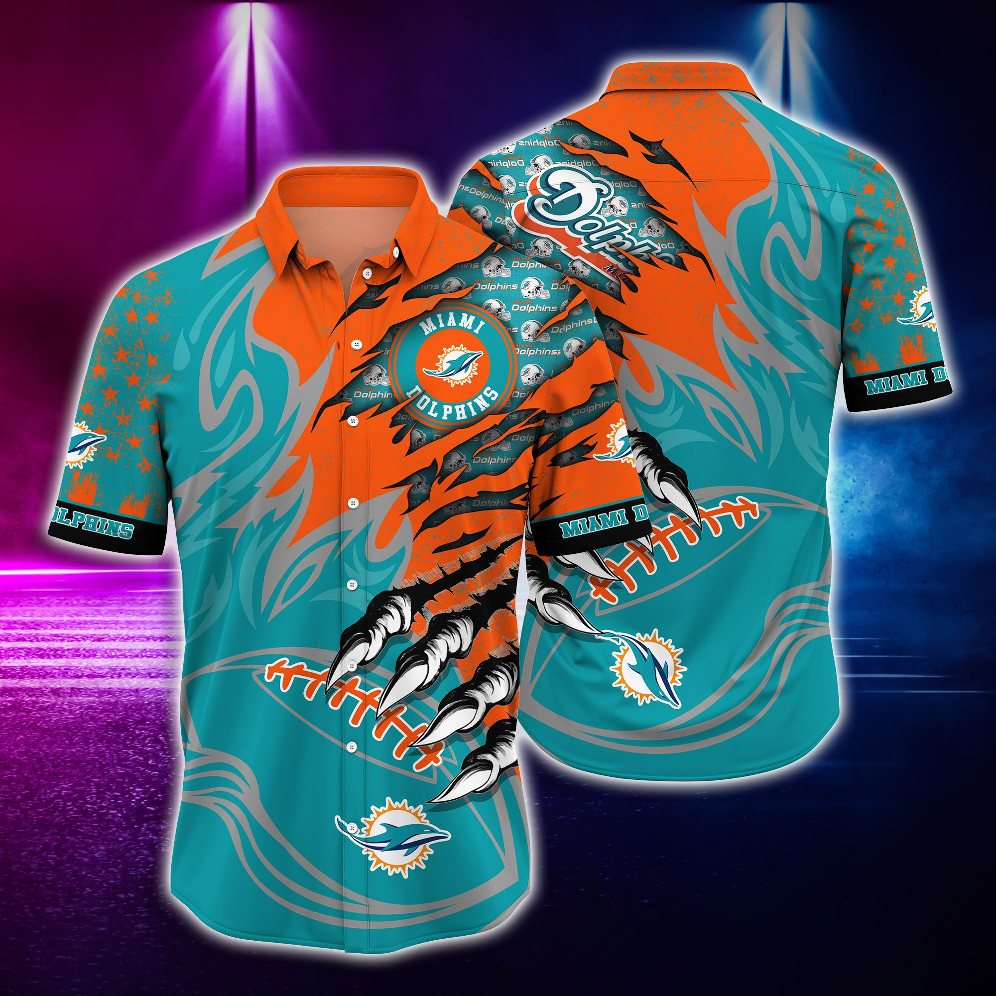 Miami Dolphins Limited Edition Monster Hawaiian Shirt Miami Dolphins Limited Edition Monster Hawaiian Shirt