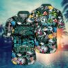Michigan State Spartans Black Palm Tree Pineapple Floral Hawaiian Shirt