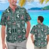 Michigan State Spartans Checkerboard Pattern Hawaiian Shirt