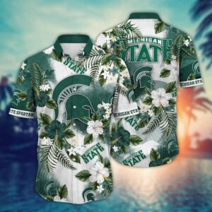 Michigan State Spartans Tropical Floral Hawaiian Shirt