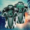 Michigan State Spartans Tropical Leaf Armor Design Hawaiian Shirt