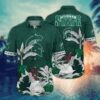 Michigan State Spartans Tropical White Leaf Hawaiian Shirt