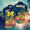 Michigan Wolverines Couple Flamingo Hawaiian Shirt
