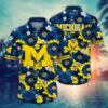 Michigan Wolverines Floral Aloha Hawaiian Shirt