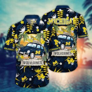 Michigan Wolverines Summer Car Beach Hawaiian Shirt