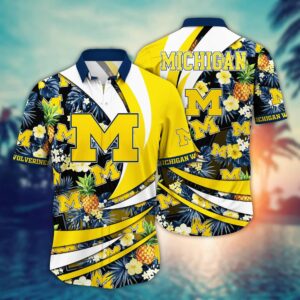 Michigan Wolverines Tropical Pineapple Hawaiian Shirt