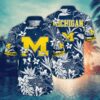 Michigan Wolverines White Floral Hawaiian Shirt
