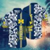 Michigan Wolverines White Floral Hawaiian Shirt