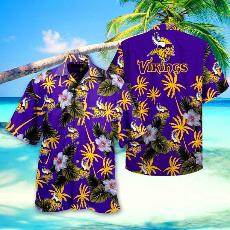 Minnesota Vikings Football Purple Background Hawaiian Shirt Minnesota Vikings Football Purple Background Hawaiian Shirt