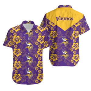 Minnesota Vikings Hibiscus Flowers NFL Hawaiian Shirt